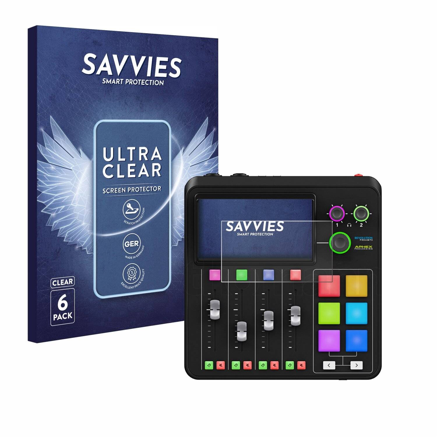 6x Savvies Displayschutz-Folie für Rode Rodecaster