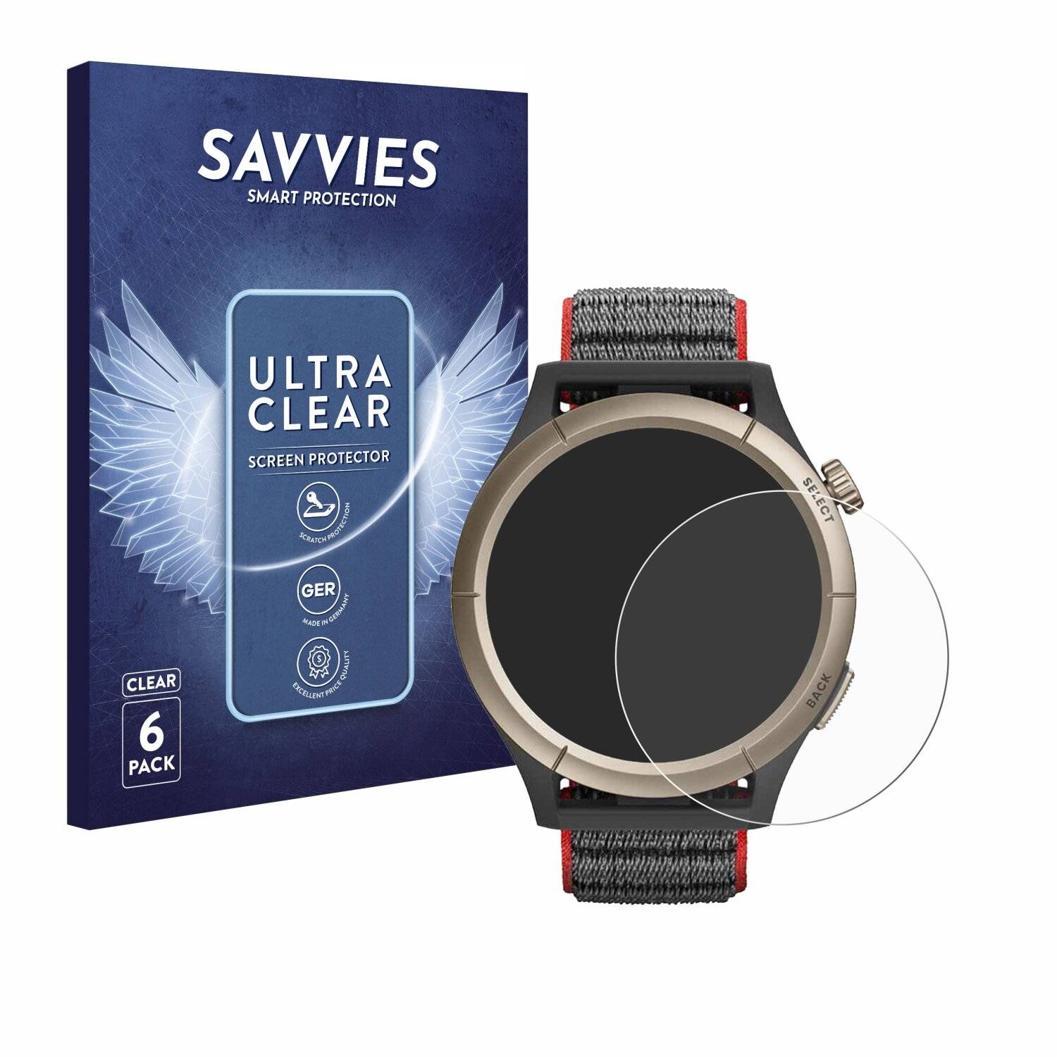 6x Savvies Displayschutz-Folie für Huami Amazfit Cheetah