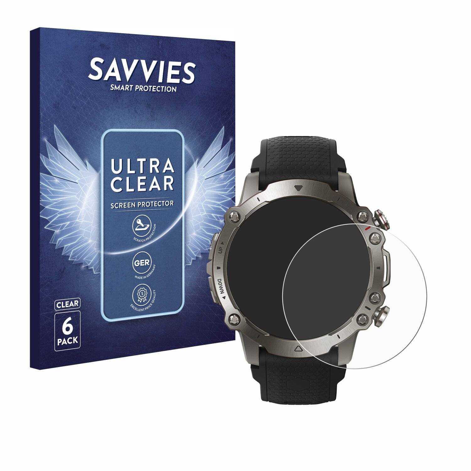 6x Savvies Displayschutz-Folie für Huami Amazfit