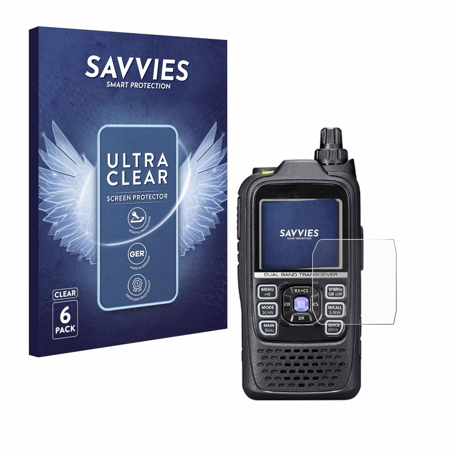 6x Savvies Displayschutz-Folie für Icom