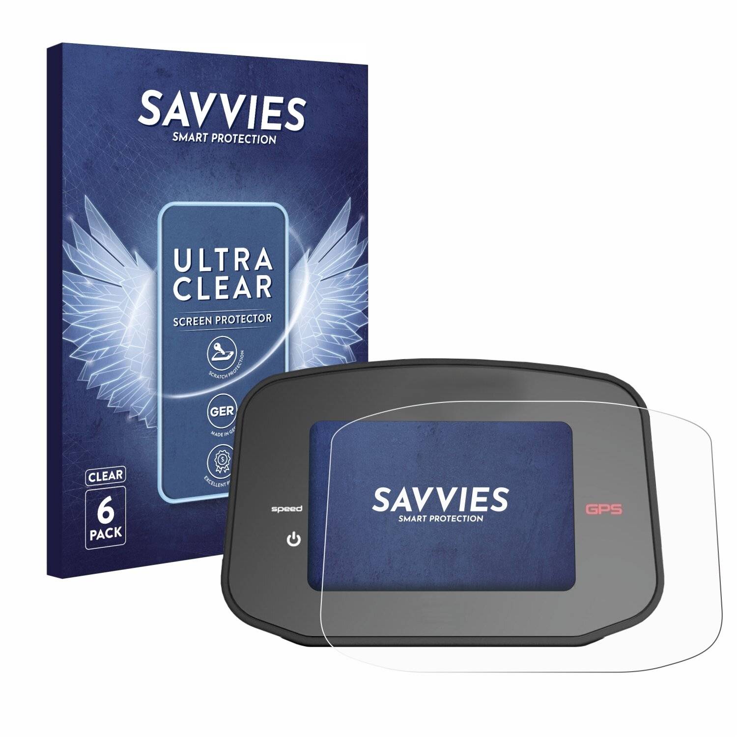 6x Savvies Displayschutz-Folie für PowaKaddy CT8