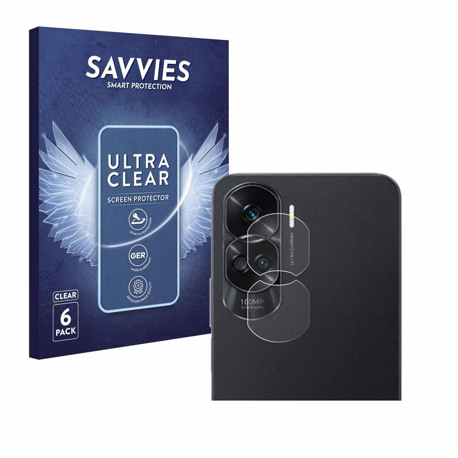 6x Savvies Displayschutz-Folie für Honor 90 Lite (NUR