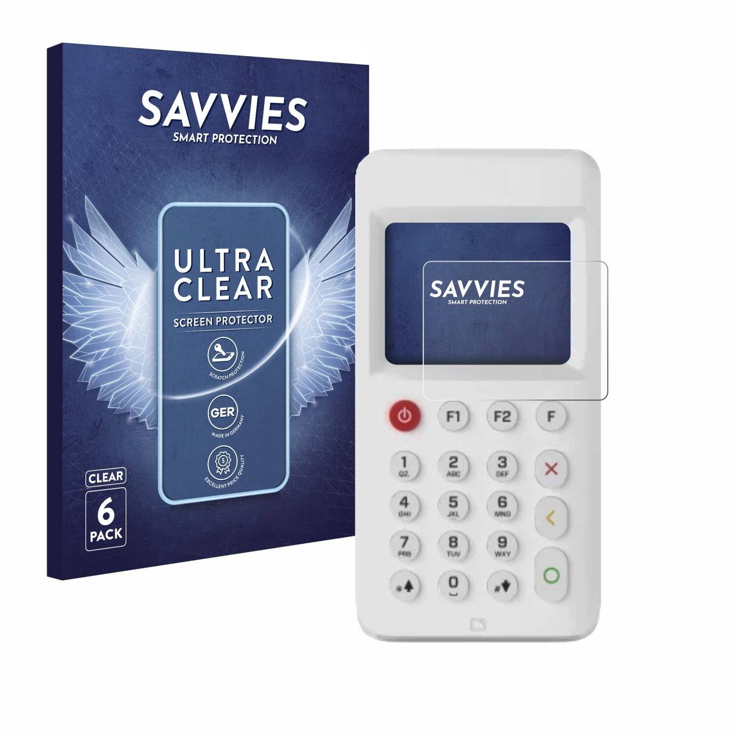 6x Savvies Displayschutz-Folie für myPOS Go