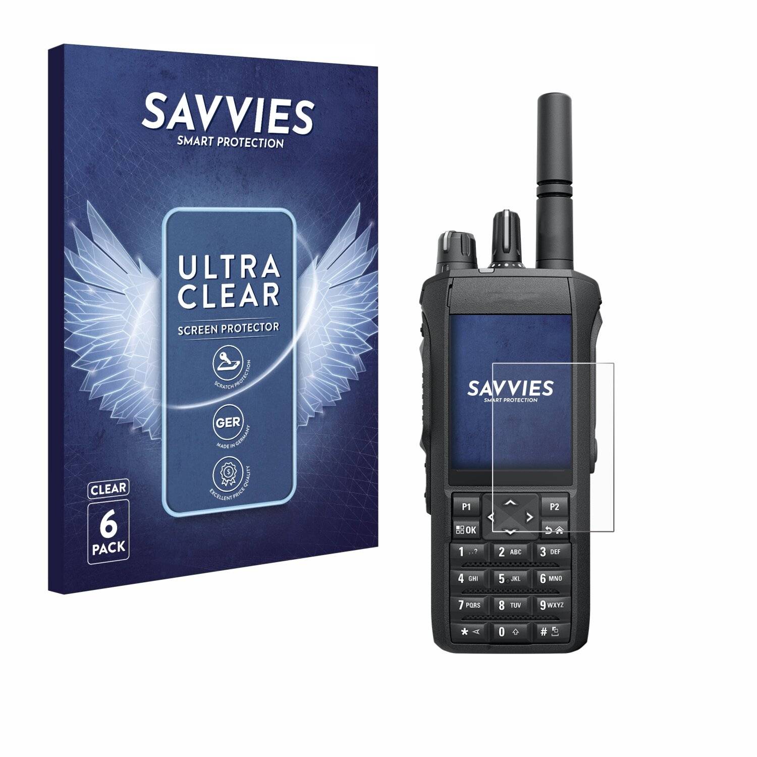 6x Savvies Displayschutz-Folie für Motorola Mototrbo