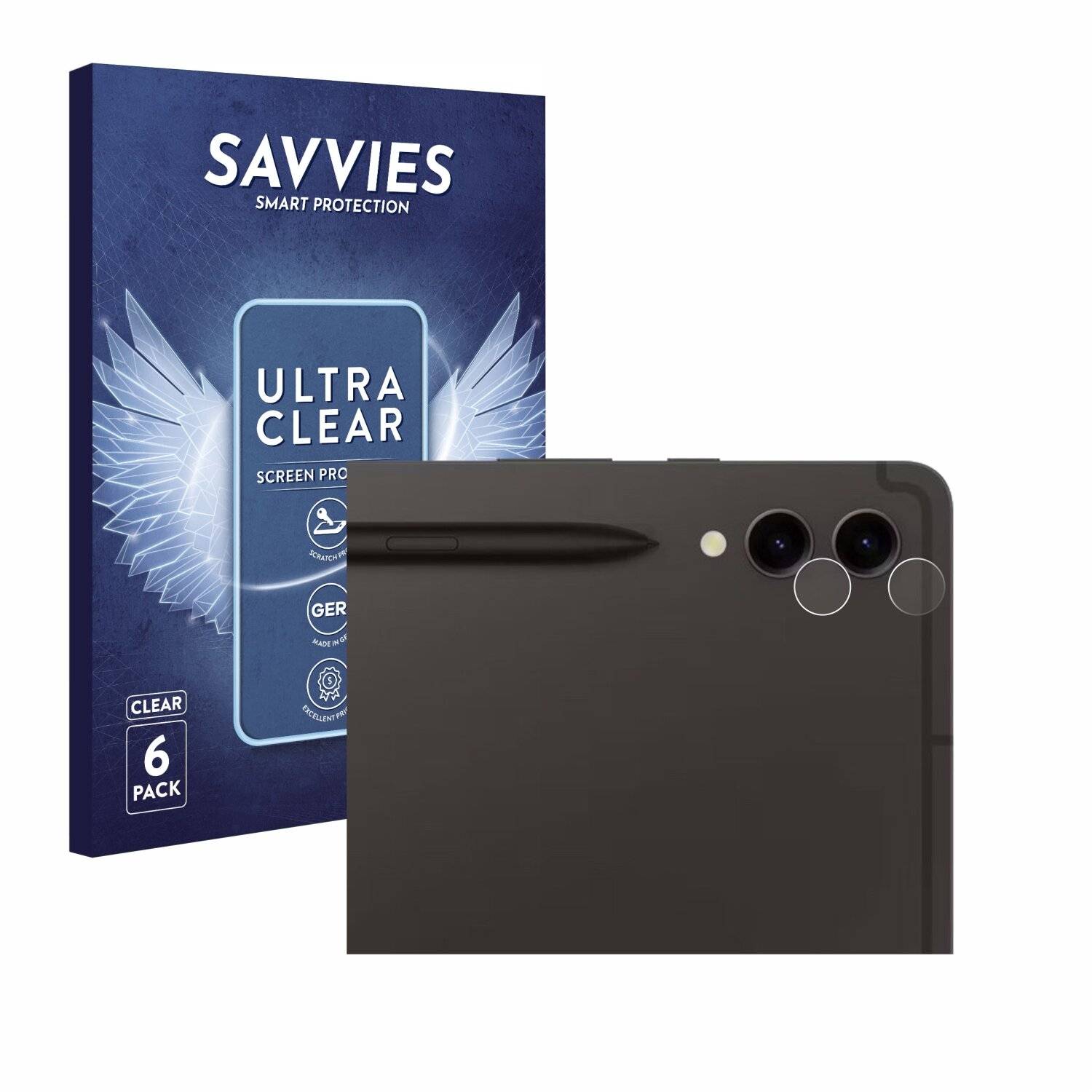 6x Savvies Displayschutz-Folie für Samsung Galaxy Tab S9 Plus 5G (NUR