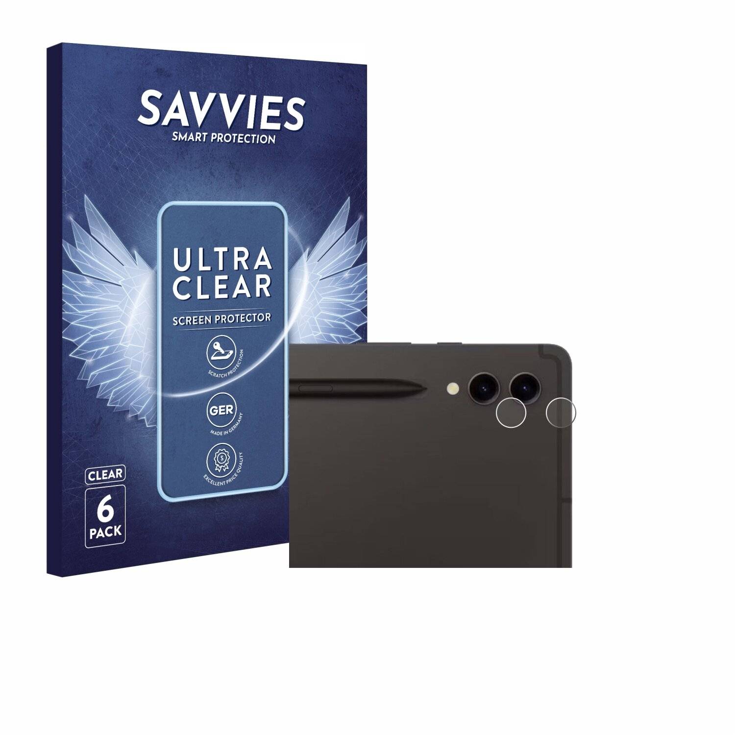 6x Savvies Displayschutz-Folie für Samsung Galaxy Tab S9 Ultra 5G (NUR