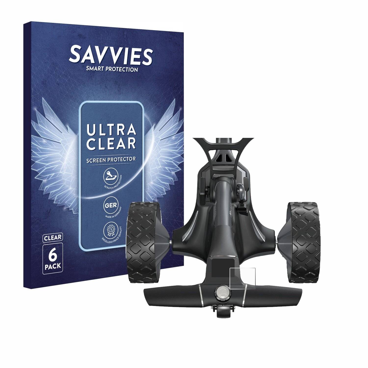 6x Savvies Displayschutz-Folie für Motocaddy M7 GPS Electric