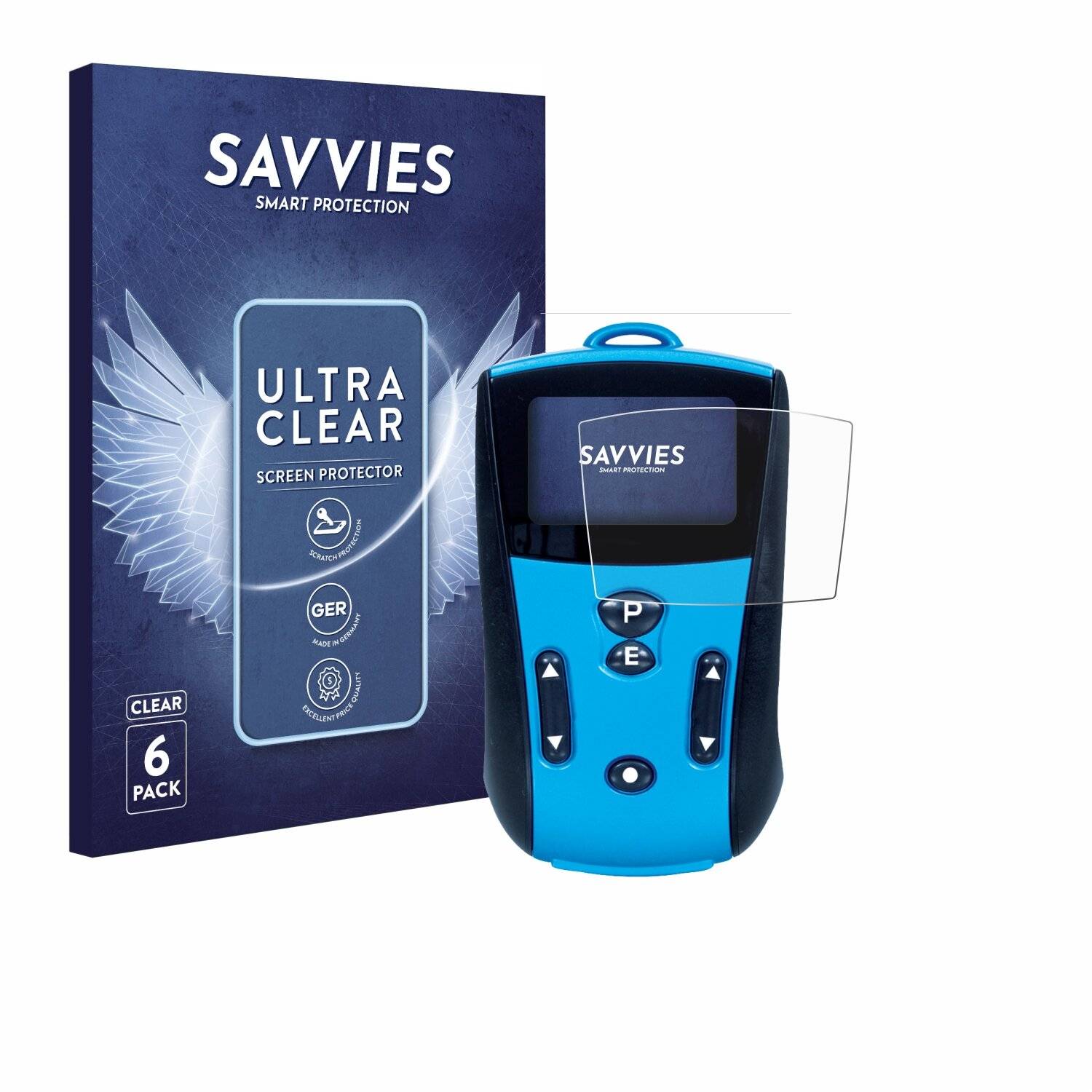 6x Savvies Displayschutz-Folie für schwa-medico UROstim