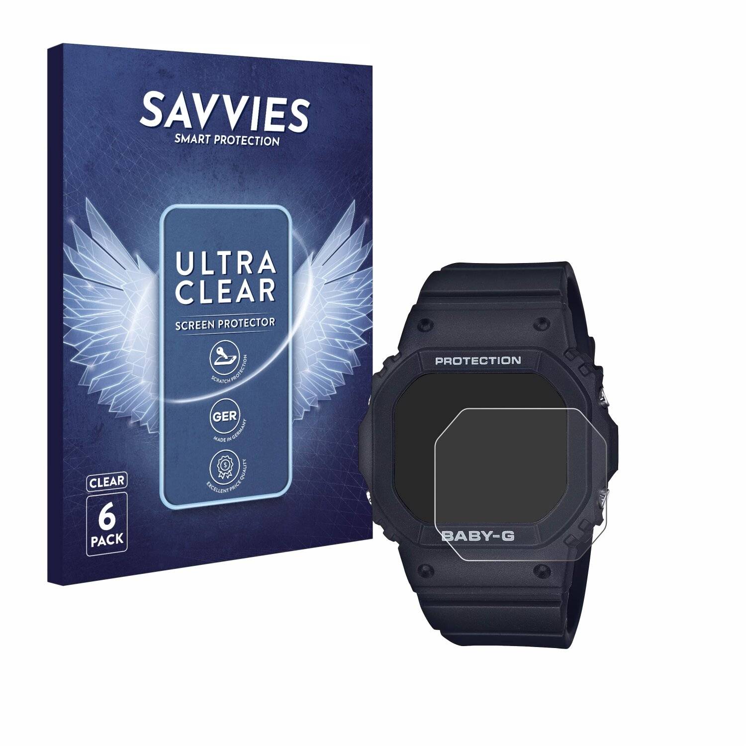 6x Savvies Displayschutz-Folie für Casio Baby-G