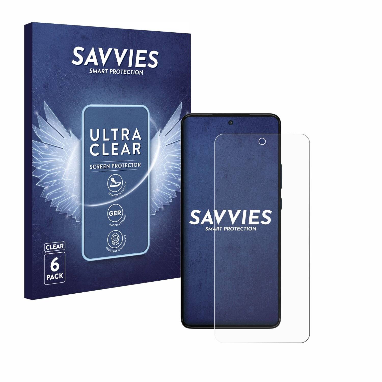 6x Savvies Displayschutz-Folie für Motorola Moto