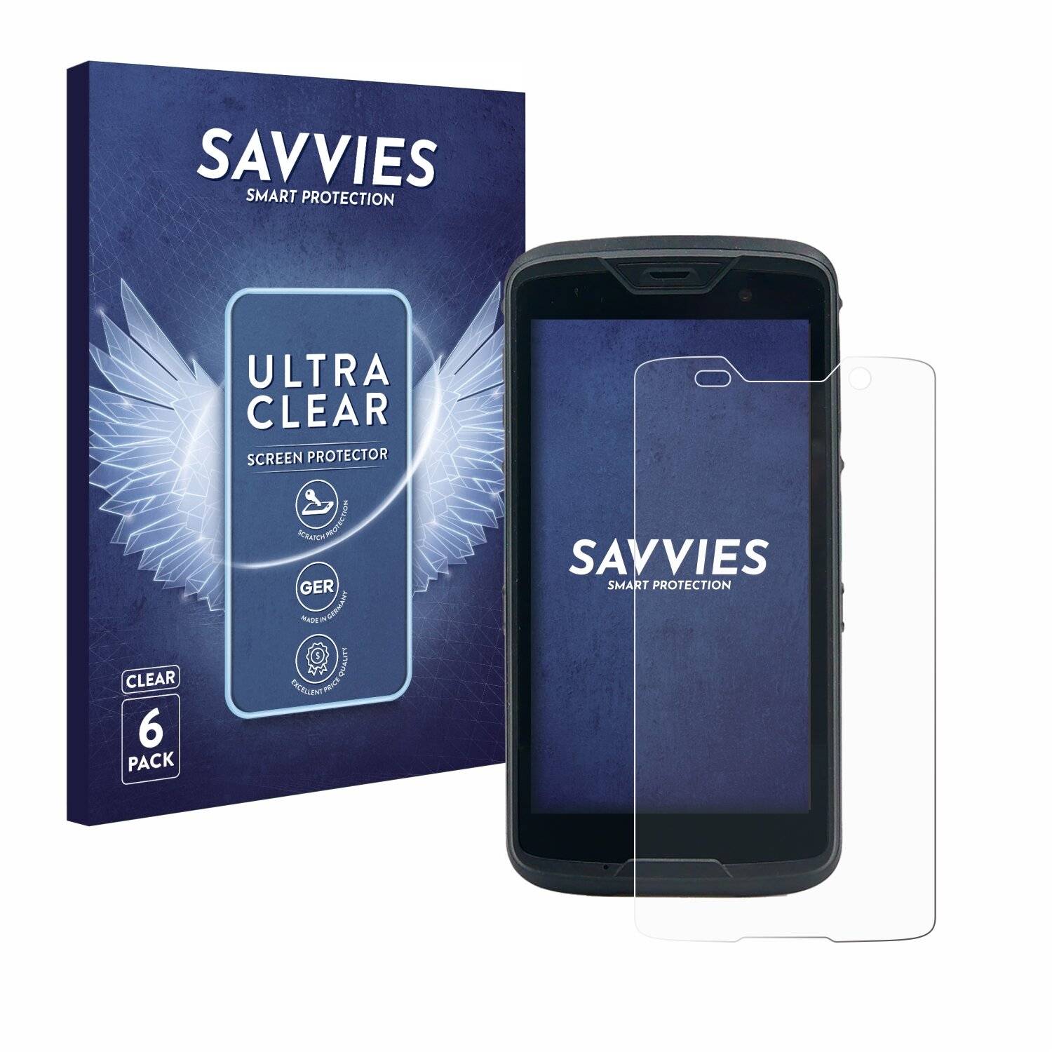 6x Savvies Displayschutz-Folie für Unitech EA
