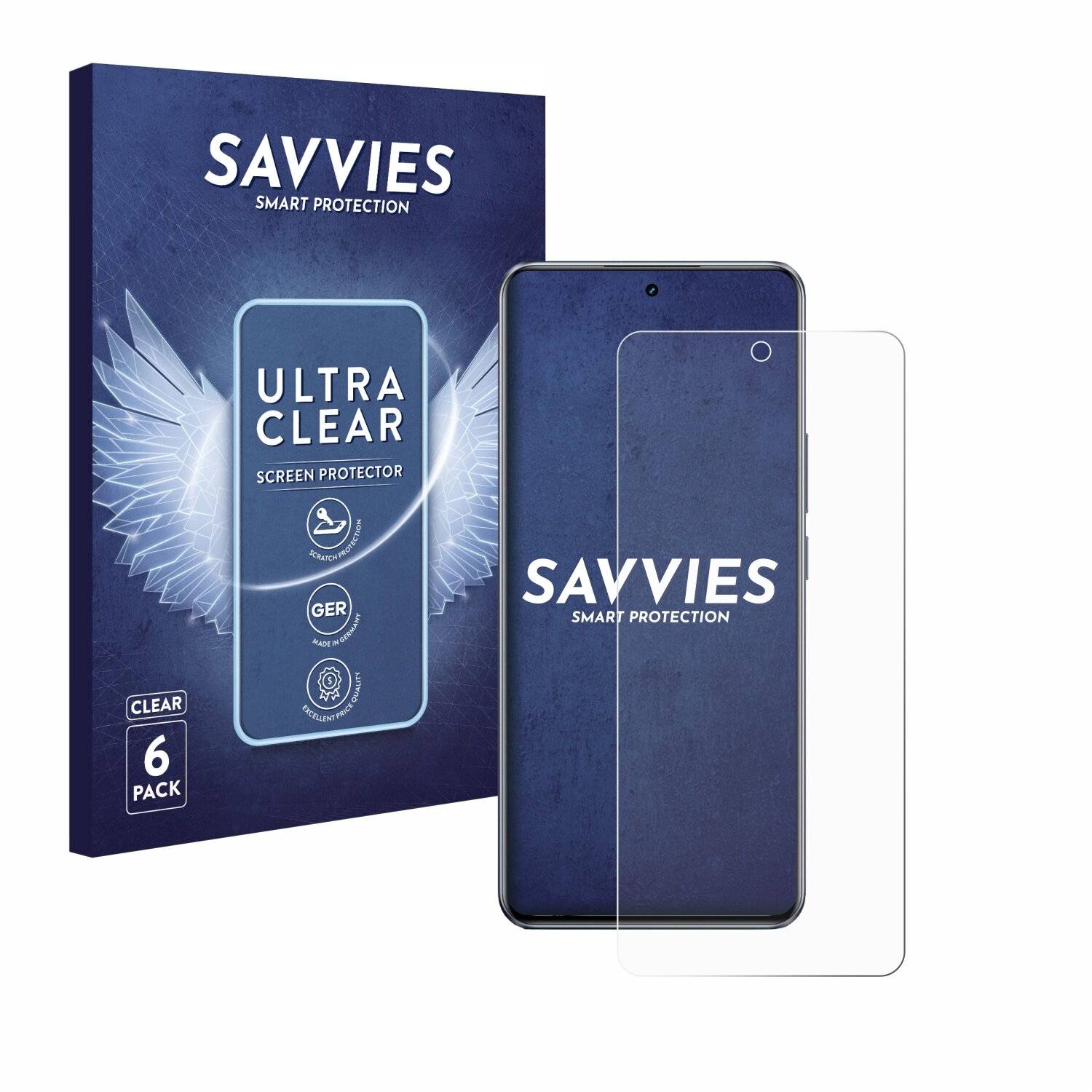 6x Savvies Displayschutz-Folie für realme GT5