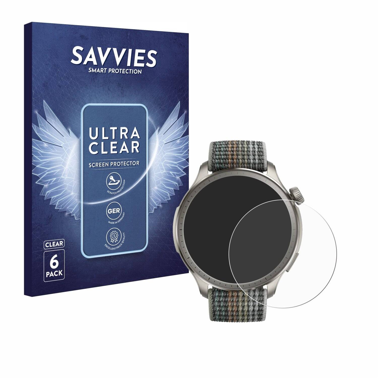 6x Savvies Displayschutz-Folie für Huami Amazfit