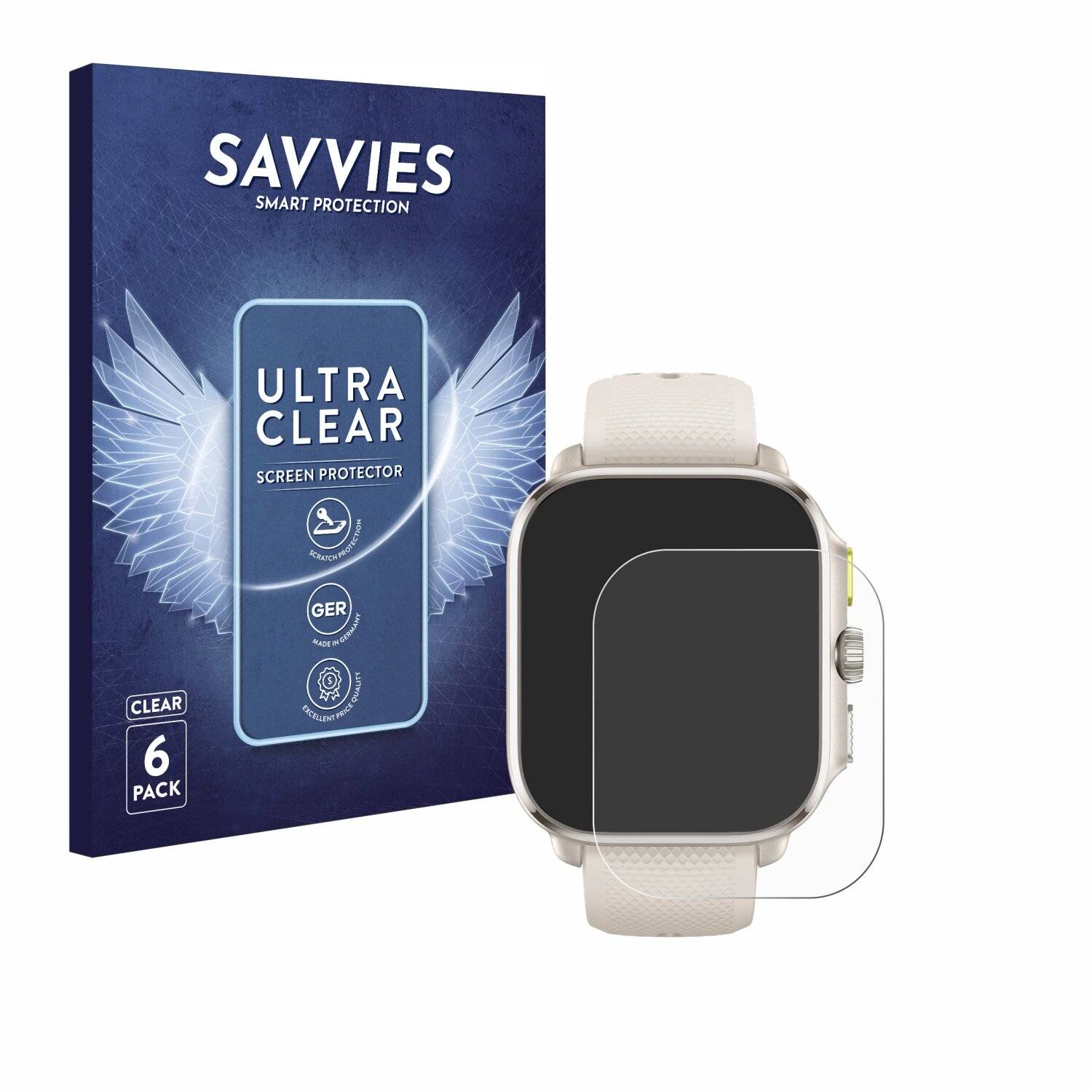 6x Savvies Displayschutz-Folie für Huami Amazfit Cheetah