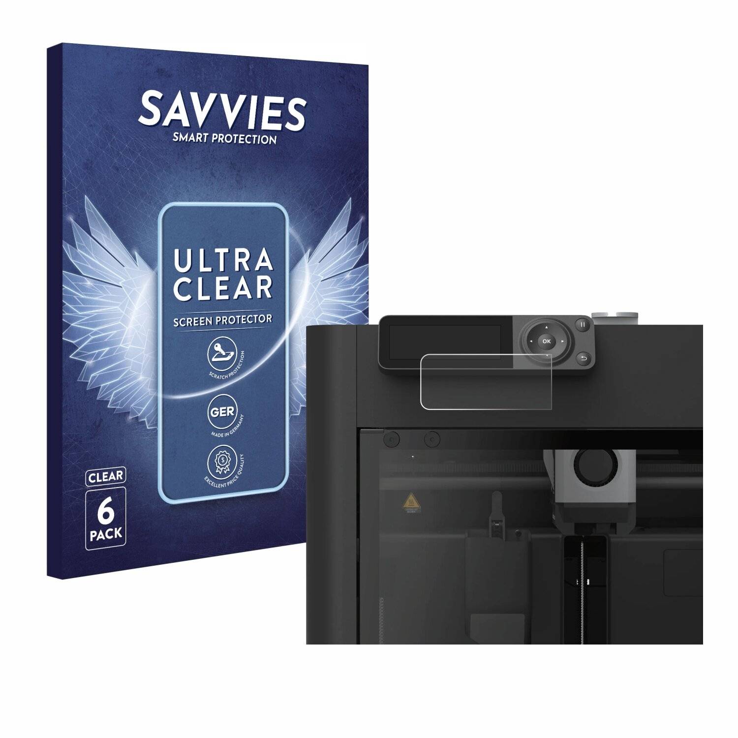 6x Savvies Displayschutz-Folie für Bambu Lab P1S 3D