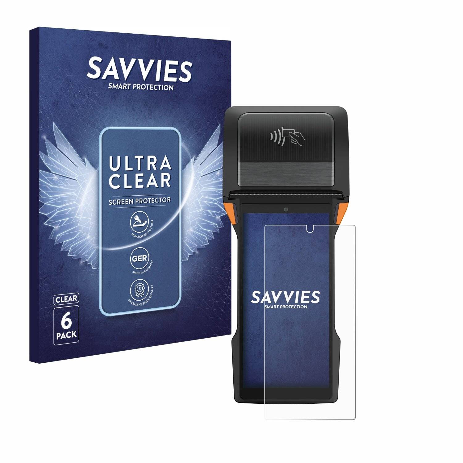 6x Savvies Displayschutz-Folie für Sunmi V2s