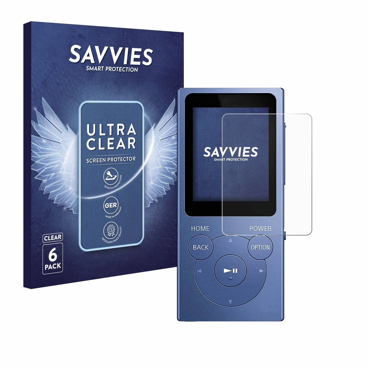 6x Savvies Displayschutz-Folie für Sony Walkman