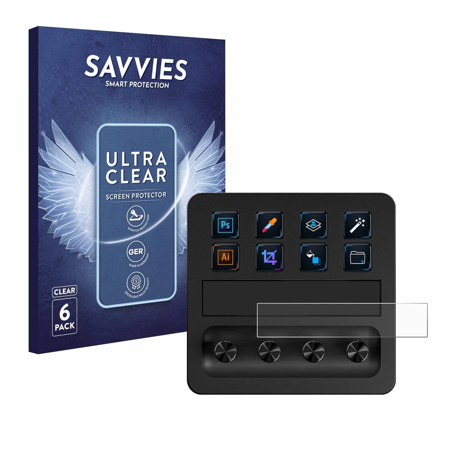 6x Savvies Displayschutz-Folie für Elgato Stream Deck