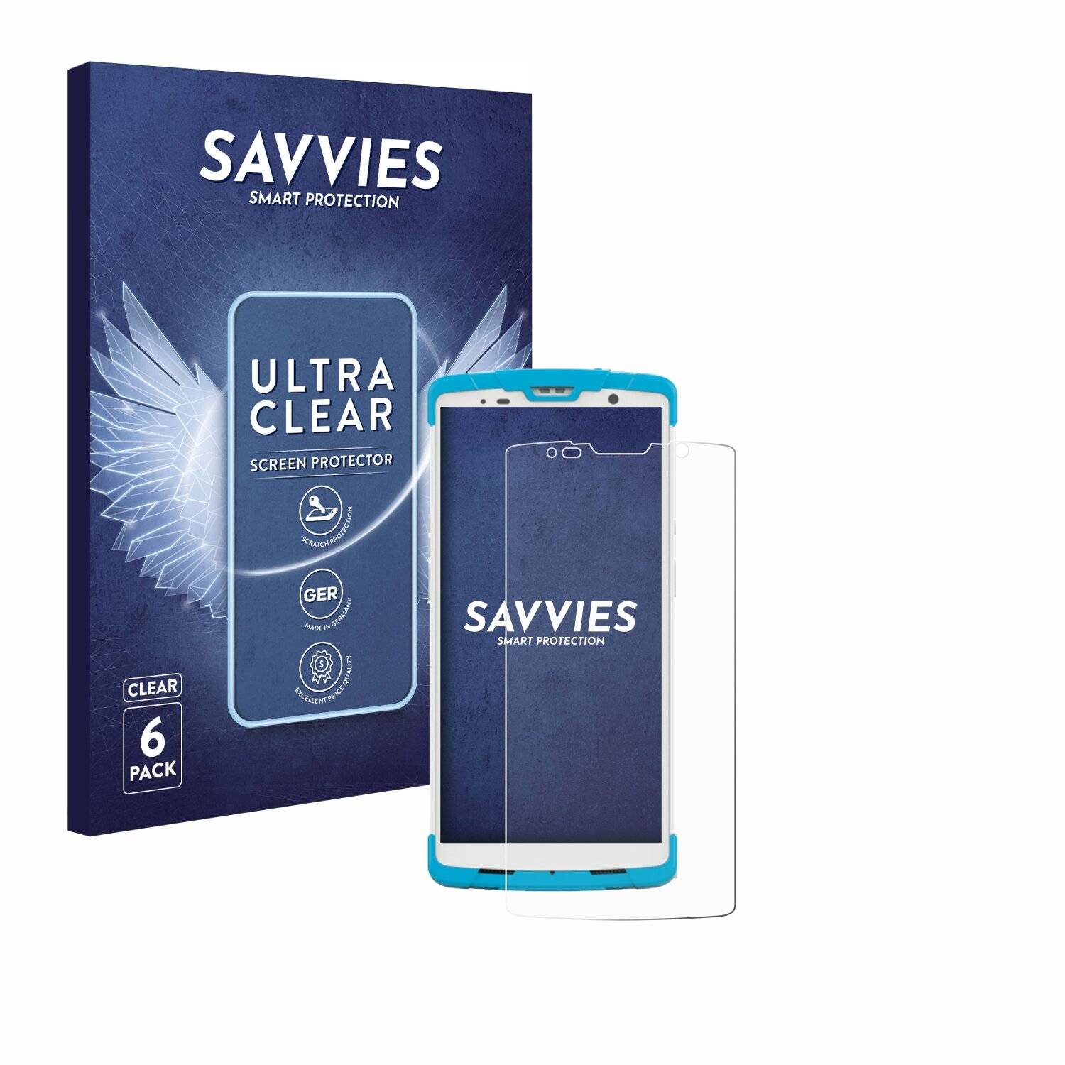 6x Savvies Displayschutz-Folie für Newland SD55 Lynx