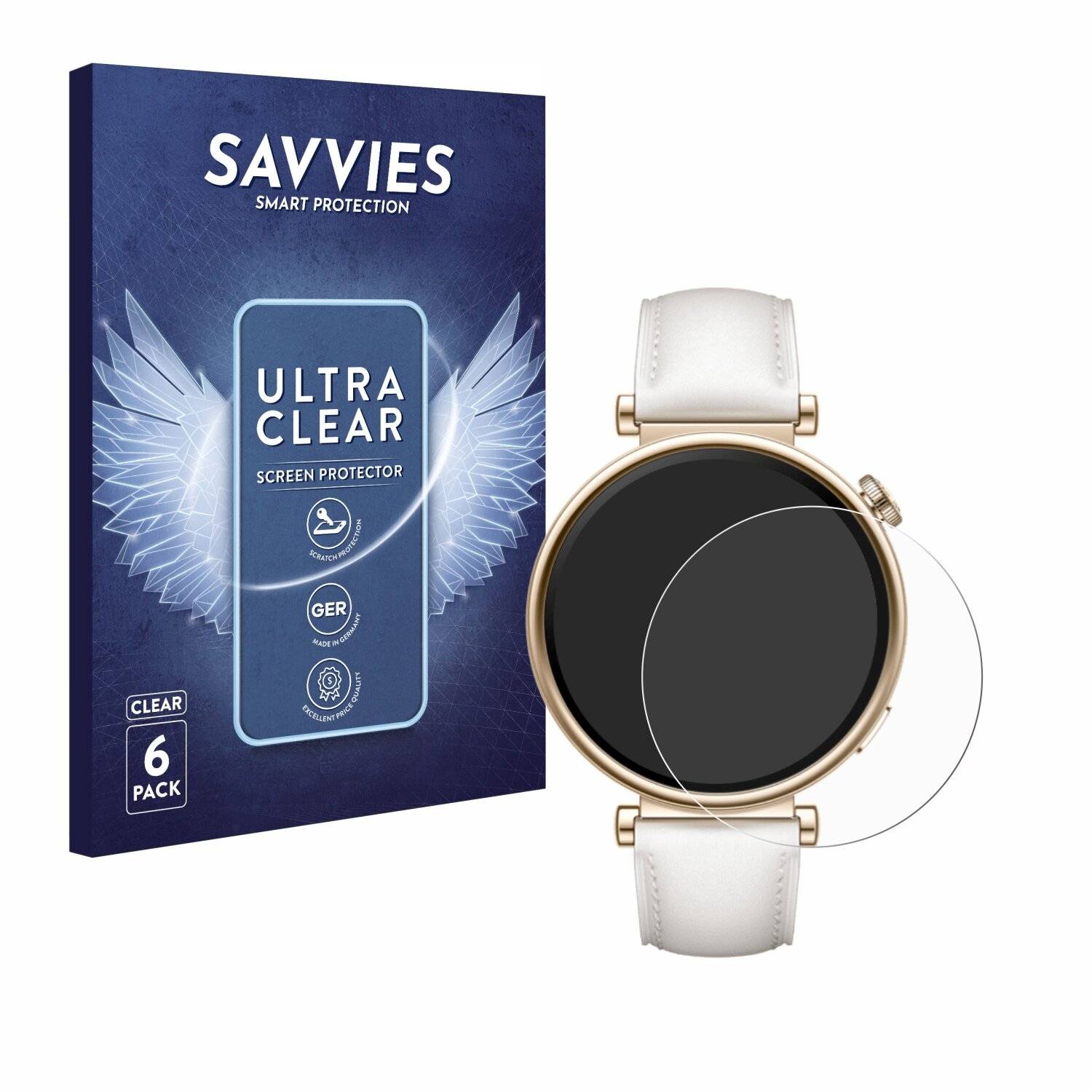 6x Savvies Displayschutz-Folie für Huawei Watch GT 4