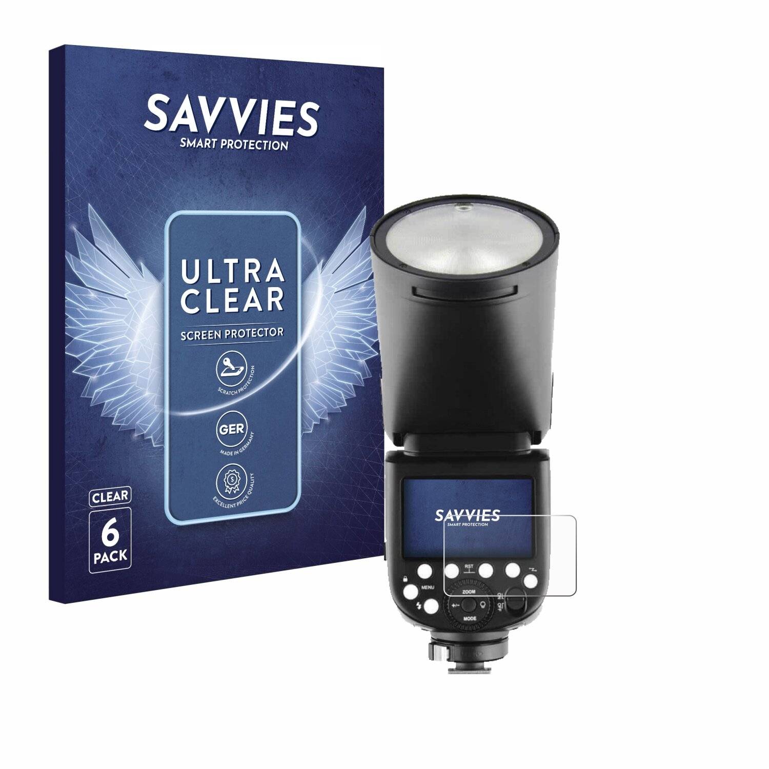 6x Savvies Displayschutz-Folie für Godox