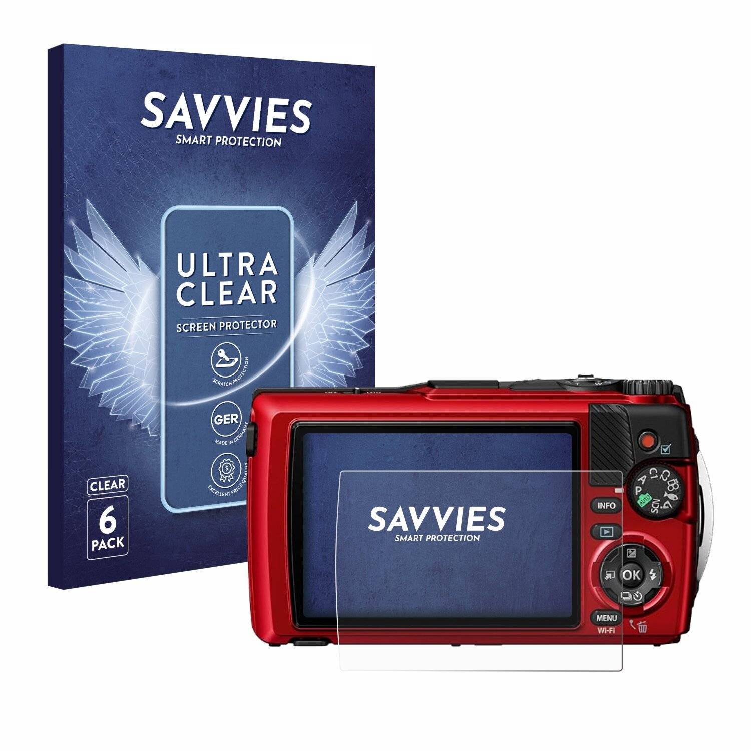 6x Savvies Displayschutz-Folie für Olympus OM System Tough