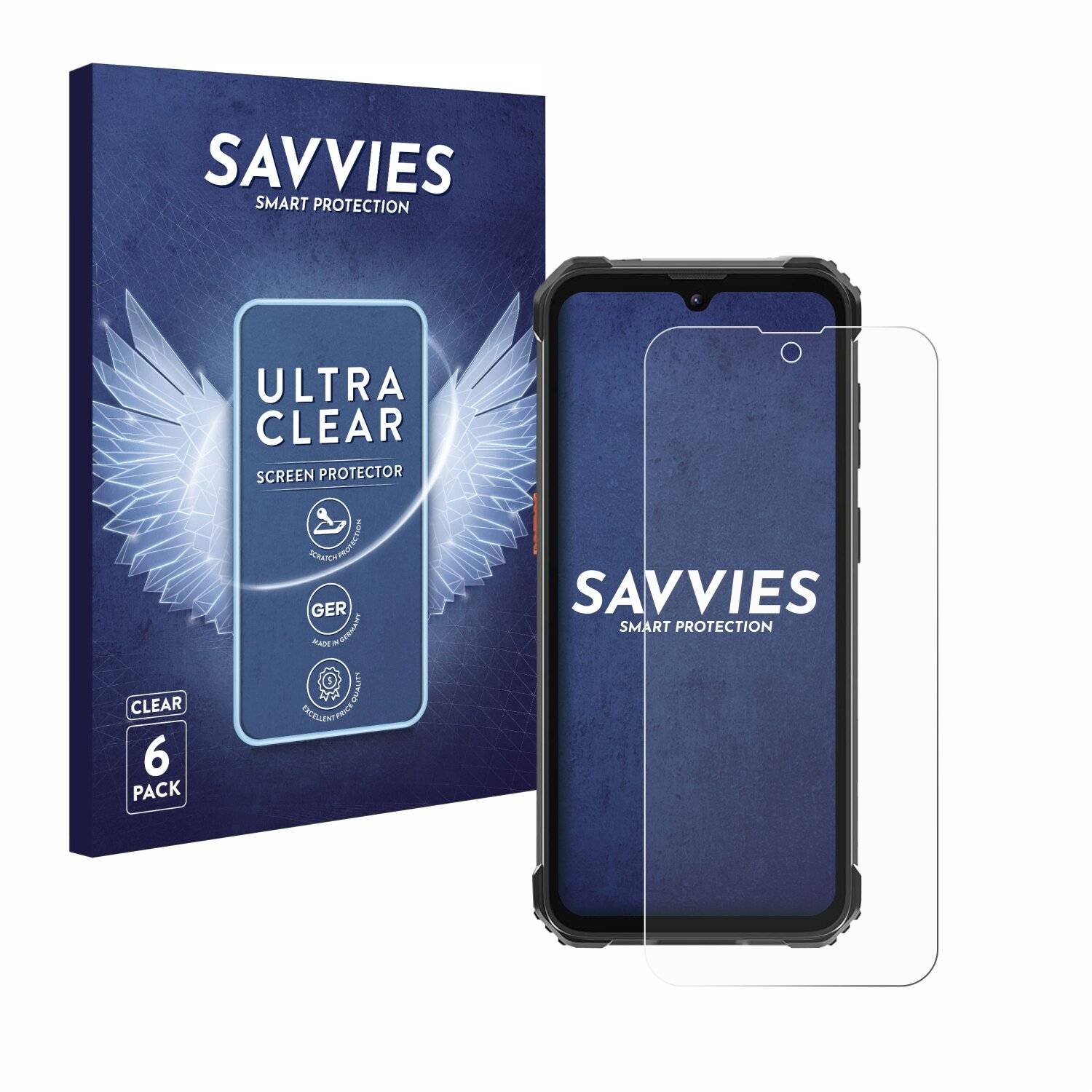 6x Savvies Displayschutz-Folie für Blackview BV5300 Pro