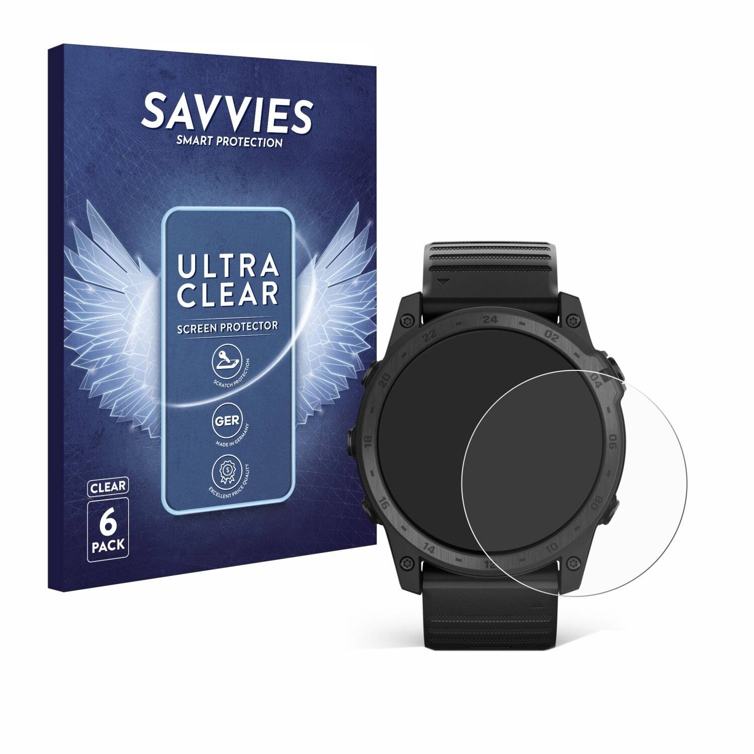 6x Savvies Displayschutz-Folie für Garmin Tactix 7