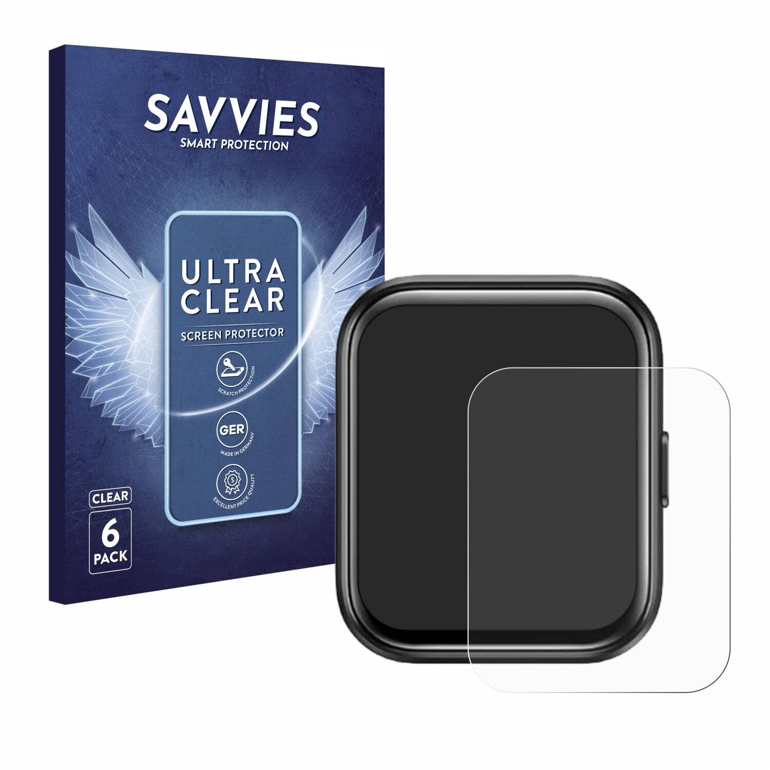 6x Savvies Displayschutz-Folie für Tensky ID208BT