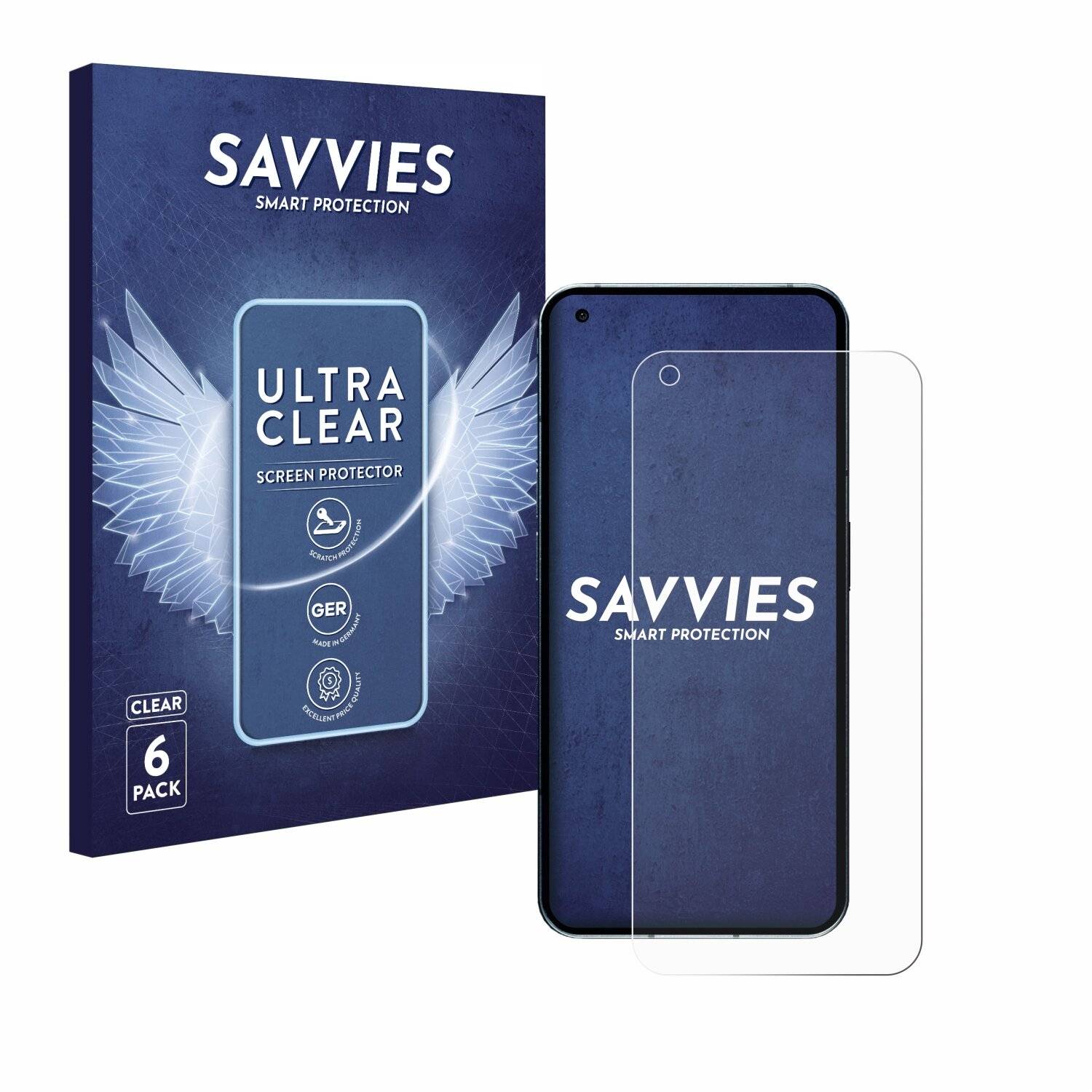 6x Savvies Displayschutz-Folie für Nothing Phone (1)