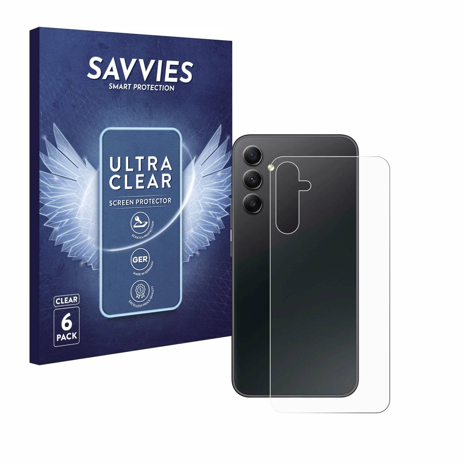 6x Savvies Displayschutz-Folie für Samsung Galaxy A34 5G Enterprise Edition