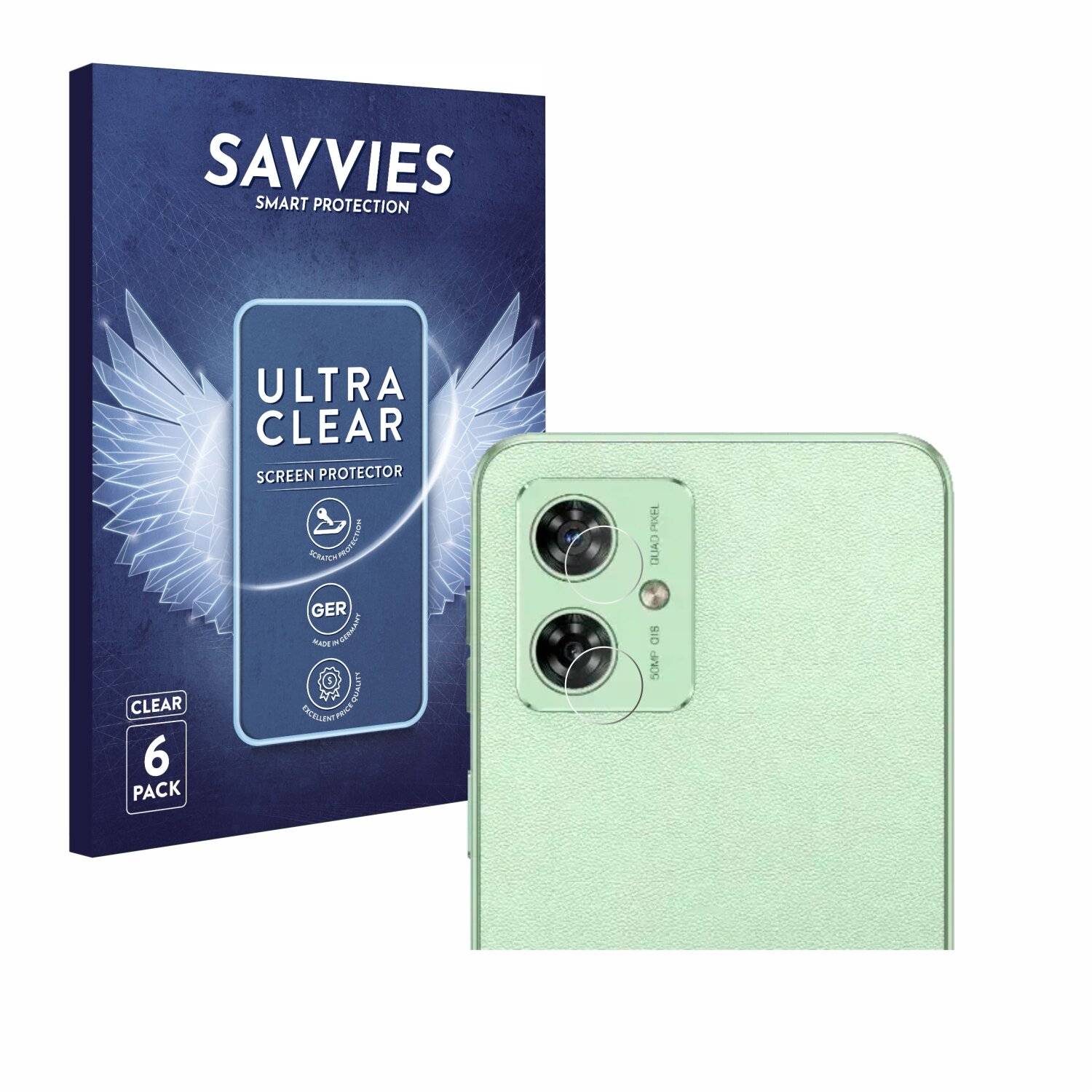 6x Savvies Displayschutz-Folie für Motorola Moto G54 (NUR