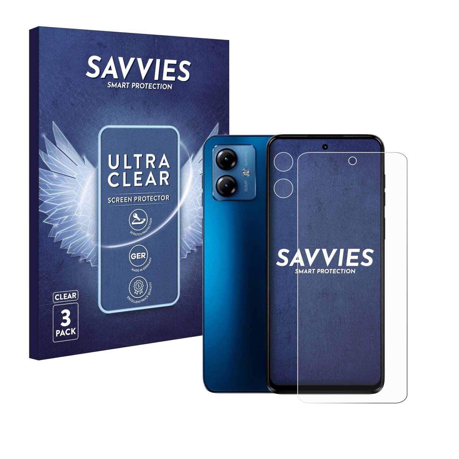 6x Savvies SU75 Displayschutzfolie für Motorola Moto G14