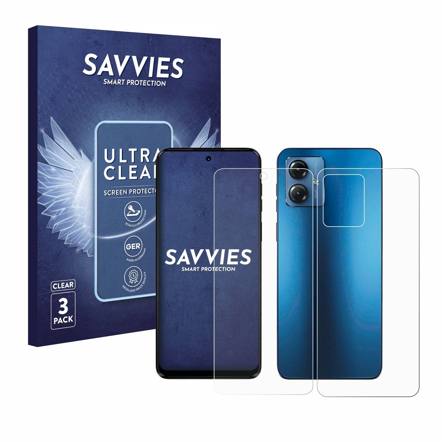6x Savvies Displayschutz-Folie für Motorola Moto G14
