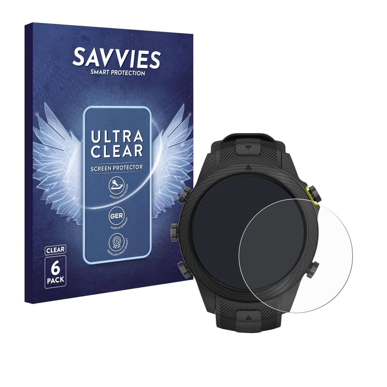 6x Savvies Displayschutz-Folie für Garmin Marq Athlete Gen