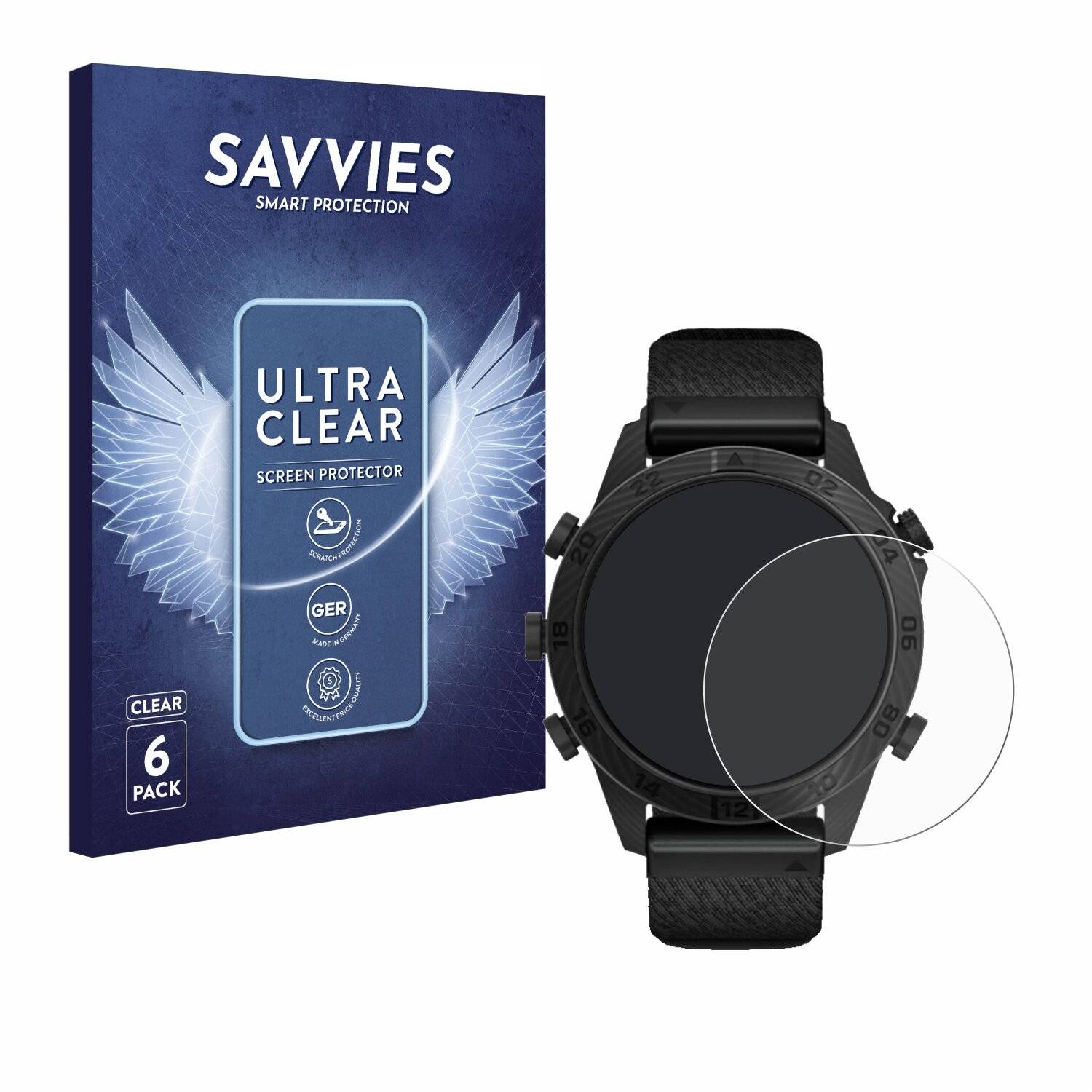 6x Savvies Displayschutz-Folie für Garmin Marq Commander Gen