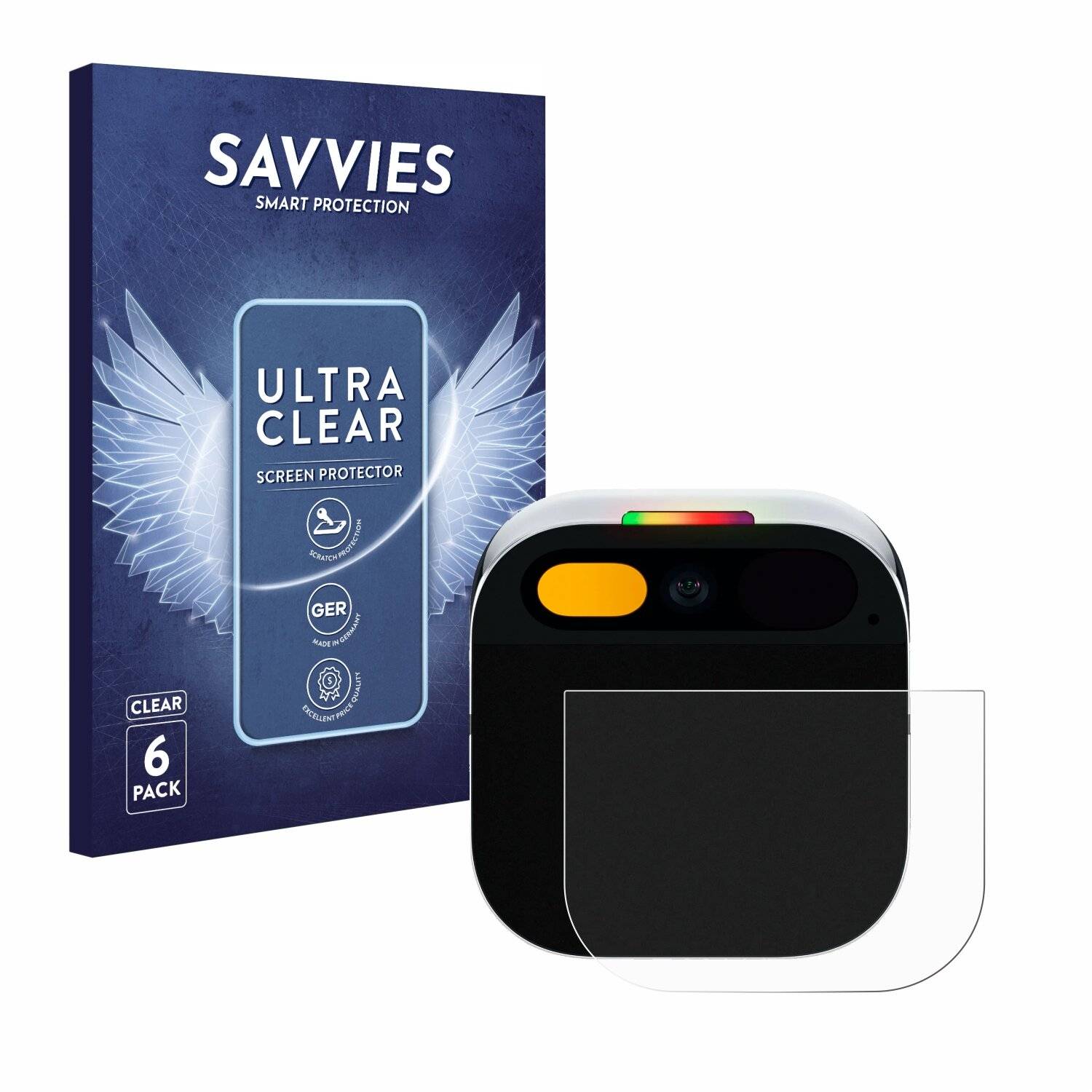 6x Savvies Displayschutz-Folie für Humane Ai Pin (Touch