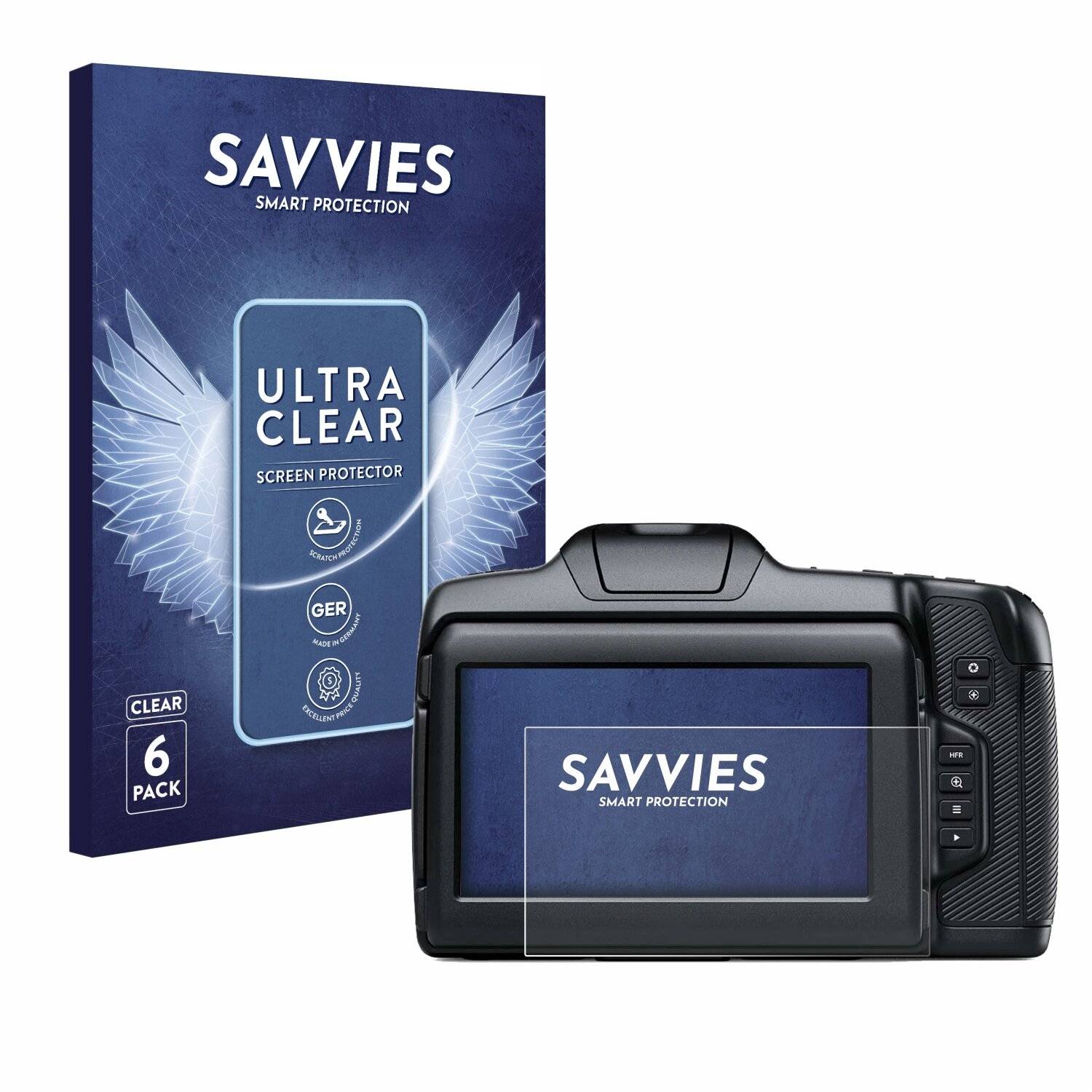 6x Savvies Displayschutz-Folie für Blackmagic Pocket Cinema Camera 6K