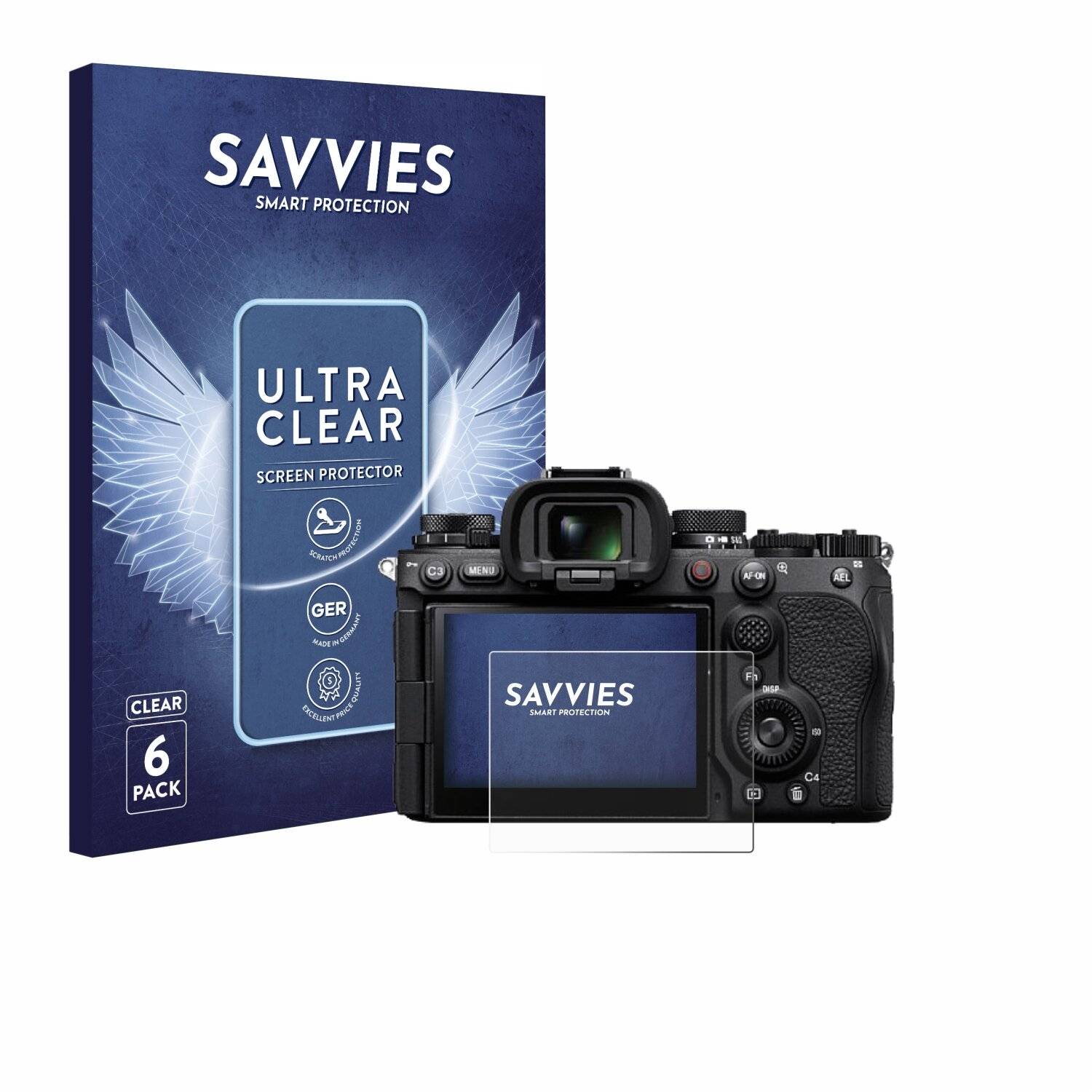 6x Savvies Displayschutz-Folie für Sony Alpha 9