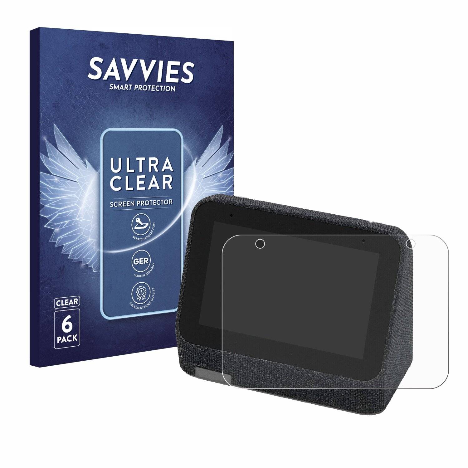 6x Savvies Displayschutz-Folie für Lenovo Smart Clock