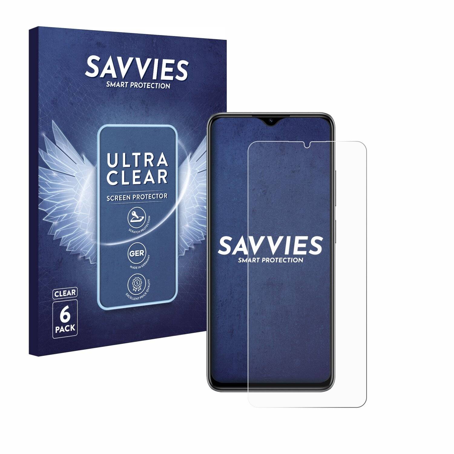 6x Savvies Displayschutz-Folie für ZTE Blade