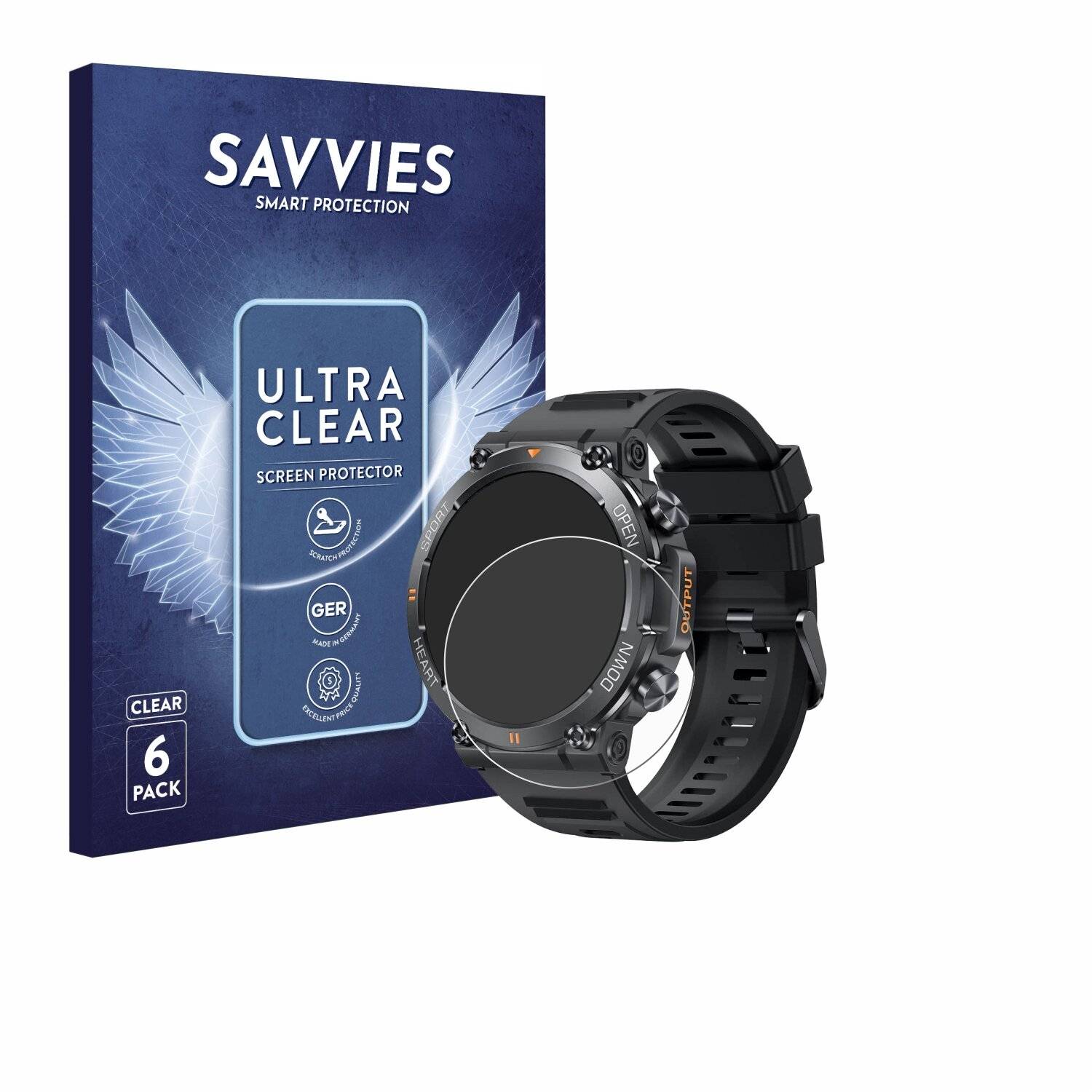6x Savvies Displayschutz-Folie für GaWear K56-PRO