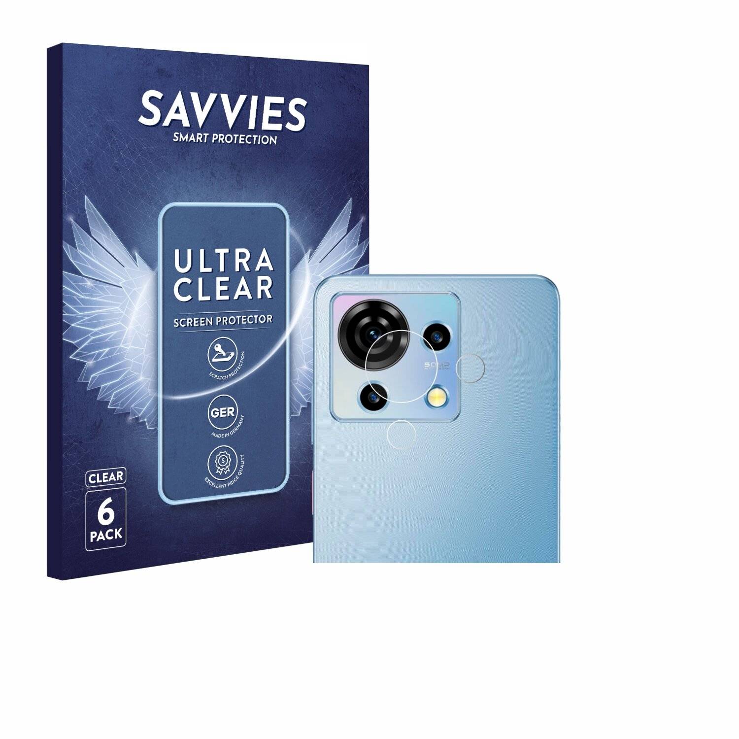 6x Savvies Displayschutz-Folie für ZTE Blade V50 Vita (NUR