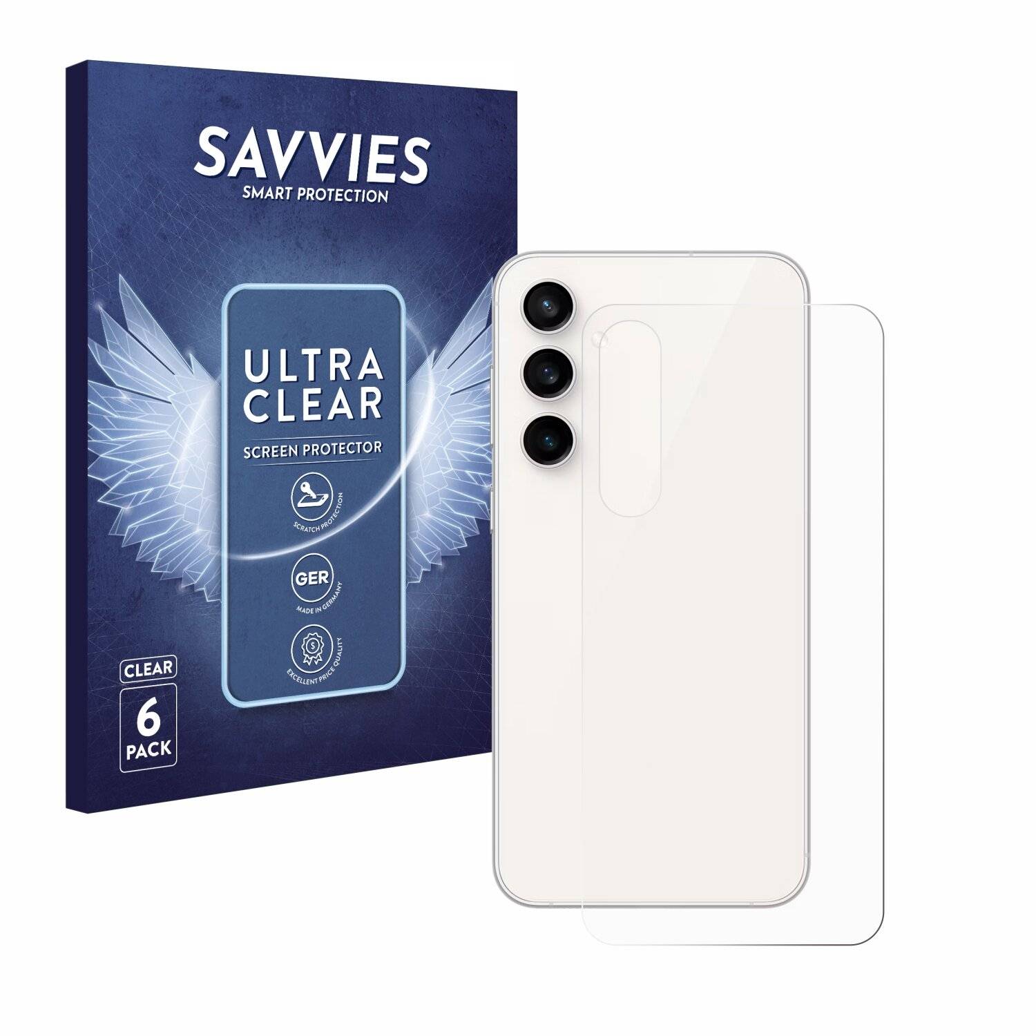 6x Savvies Displayschutz-Folie für Samsung Galaxy S23 FE