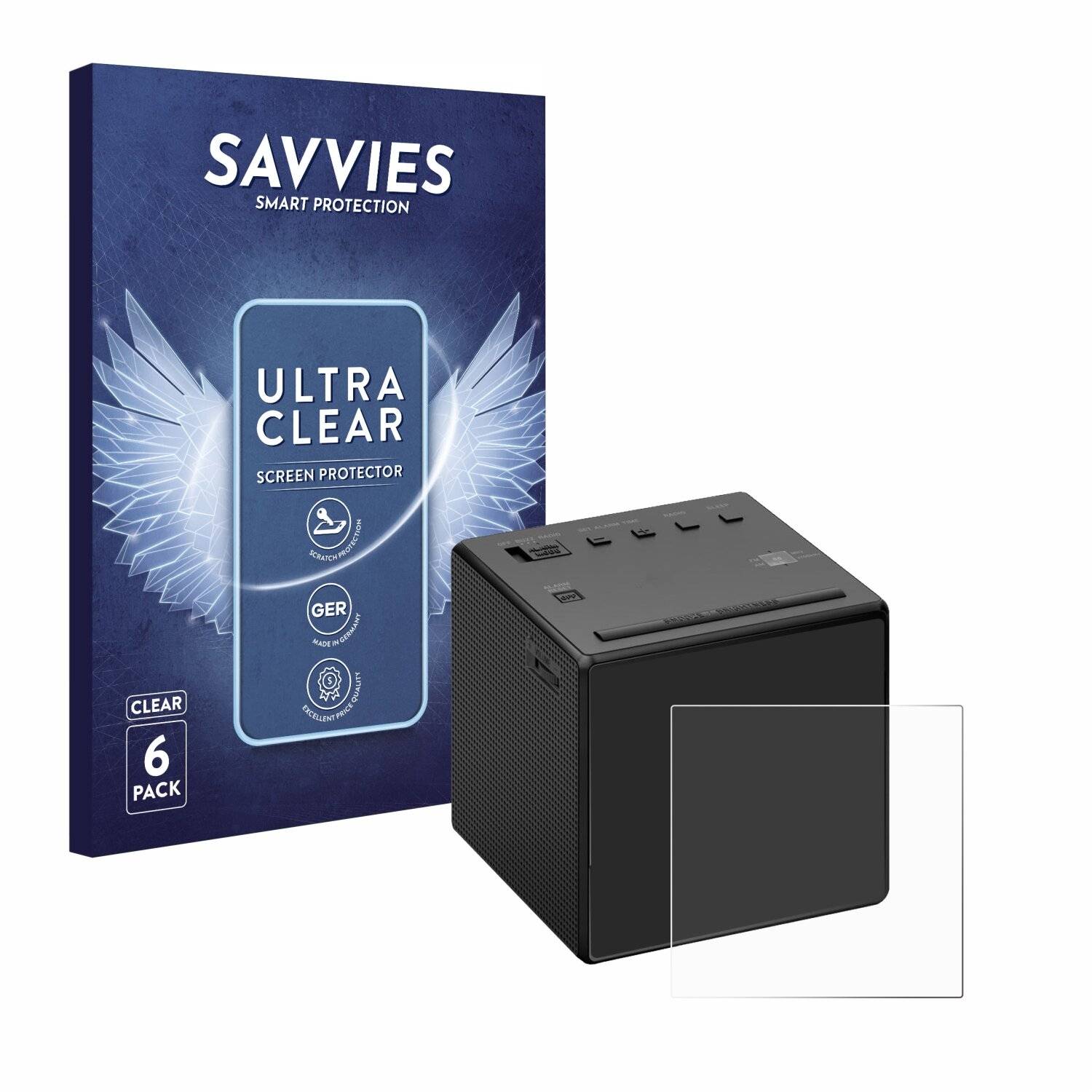 6x Savvies Displayschutz-Folie für Sony ICF-C1