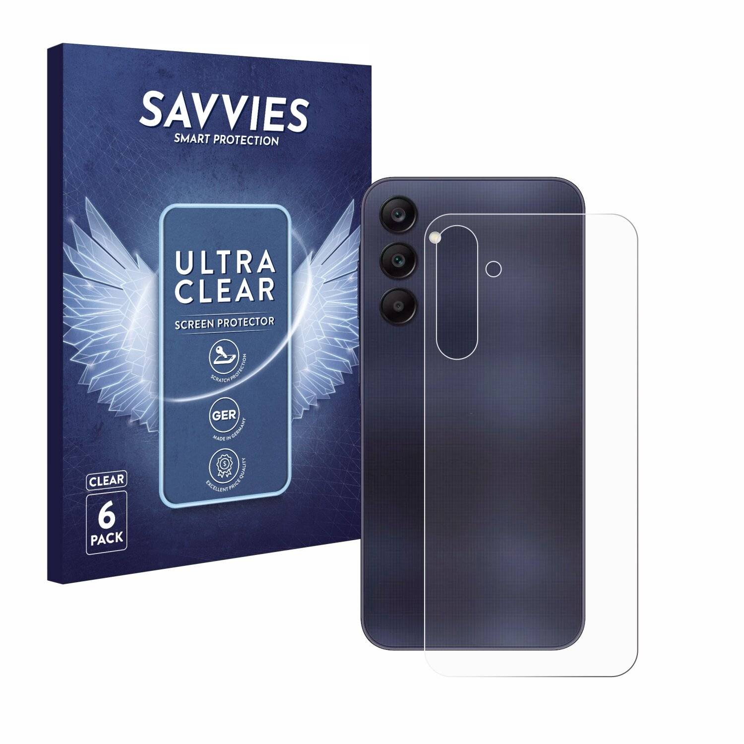 6x Savvies Displayschutz-Folie für Samsung Galaxy A25 5G