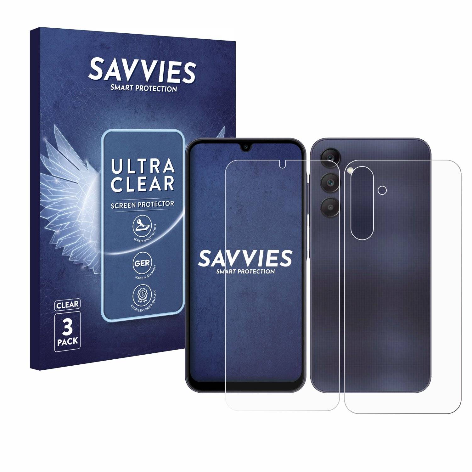 6x Savvies Displayschutz-Folie für Samsung Galaxy A25 5G