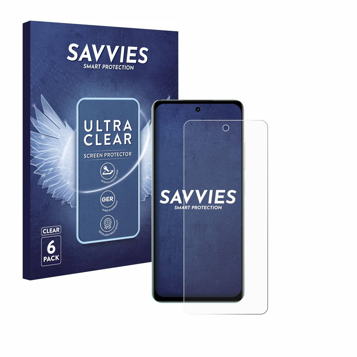 6x Savvies Displayschutz-Folie für realme
