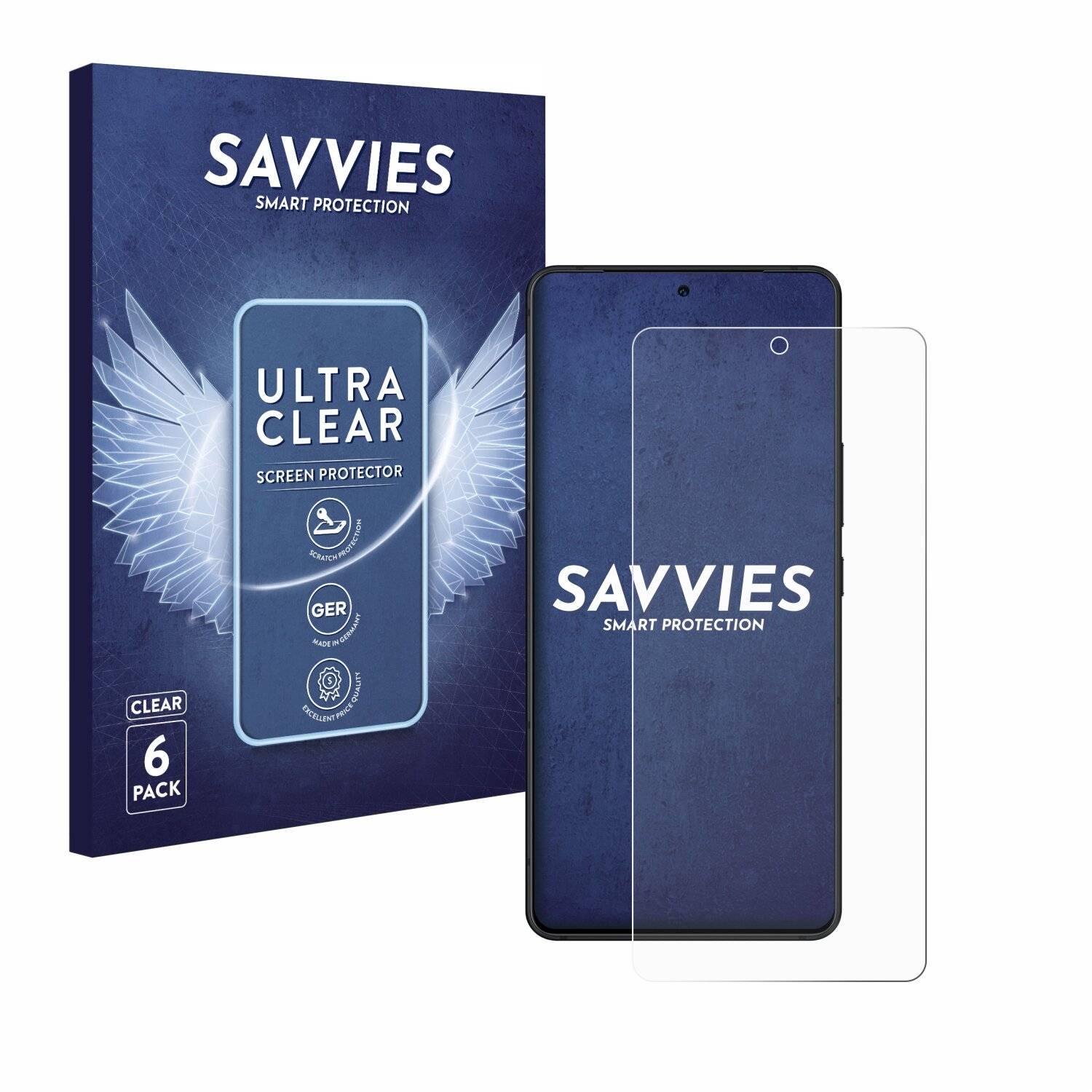 6x Savvies Displayschutz-Folie für ASUS ROG Phone