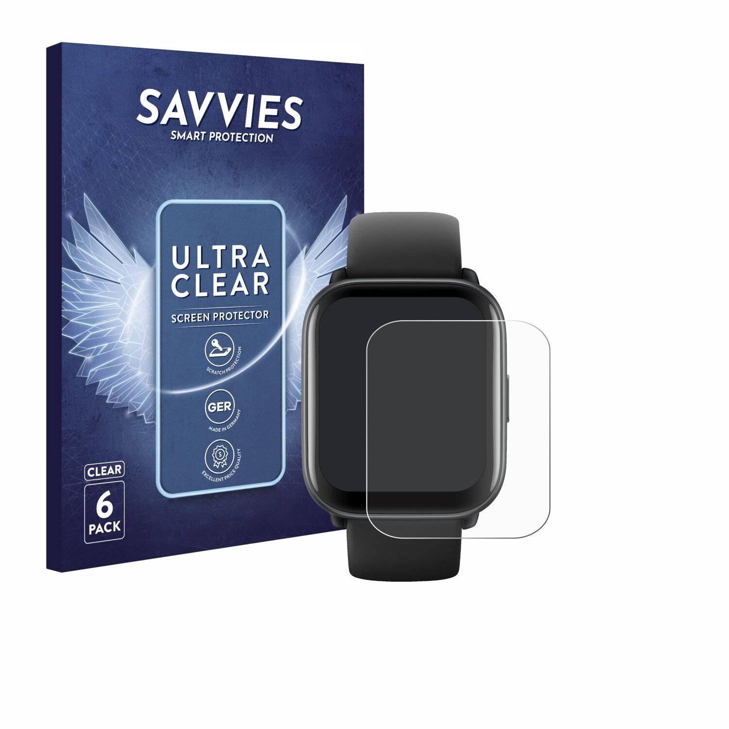 6x Savvies Displayschutz-Folie für Amazfit
